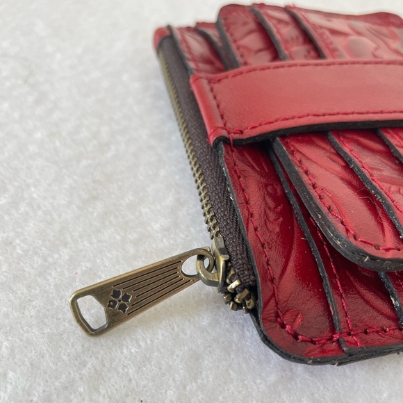 Patricia Nash Red Tooled Leather Cardholder Wallet with Zipper and Snap … - Picture 4 of 4
